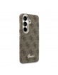 Guess Samsung S26 Hülle Case 4G Script Metal Logo Magnetic Braun