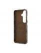 Guess Samsung S26 Hülle Case 4G Script Metal Logo Magnetic Braun