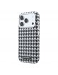 Karl Lagerfeld iPhone 17 Pro Hülle Case MagSafe Houndstooth Resin Plate Schwarz