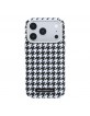 Karl Lagerfeld iPhone 17 Pro Hülle Case MagSafe Houndstooth Resin Plate Schwarz