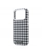Karl Lagerfeld iPhone 17 Pro Hülle Case MagSafe Houndstooth Resin Plate Schwarz