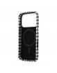 Karl Lagerfeld iPhone 17 Pro Hülle Case MagSafe Houndstooth Resin Plate Schwarz