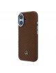 Mercedes iPhone 17 Hülle Case Leather Wood Semi Wrap MagSafe Camel