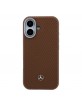 Mercedes iPhone 17 Hülle Case Leather Wood Semi Wrap MagSafe Camel