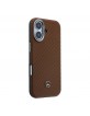 Mercedes iPhone 17 Hülle Case Leather Wood Semi Wrap MagSafe Camel