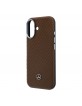 Mercedes iPhone 17 Hülle Case Leather Wood Semi Wrap MagSafe Camel