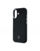 Mercedes iPhone 17 Hülle Case Leather Wood Semi Wrap MagSafe Schwarz