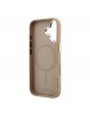 Karl Lagerfeld iPhone 17 Hülle Case Perforated Gold Dots MagSafe Braun