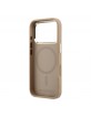 Karl Lagerfeld iPhone 17 Pro Max Hülle Case Perforated Gold Dots MagSafe Braun