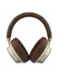 Guess Bluetooth 5.4 Kopfhörer ENC 4G Gold Script Metal Logo Braun