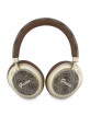Guess Bluetooth 5.4 Kopfhörer ENC 4G Gold Script Metal Logo Braun