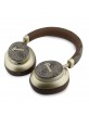 Guess Bluetooth 5.4 Kopfhörer ENC 4G Gold Script Metal Logo Braun