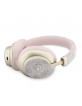 Guess Bluetooth 5.4 Kopfhörer ENC 4G Gold Script Metal Logo Rosa