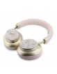 Guess Bluetooth 5.4 Kopfhörer ENC 4G Gold Script Metal Logo Rosa