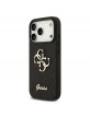 Guess iPhone 18 Pro Hülle Case Fixed Glitter 4G Metal Logo Schwarz