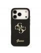 Guess iPhone 18 Pro Hülle Case Fixed Glitter 4G Metal Logo Schwarz