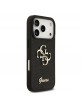 Guess iPhone 18 Pro Hülle Case Fixed Glitter 4G Metal Logo Schwarz