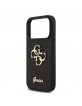 Guess iPhone 18 Pro Hülle Case Fixed Glitter 4G Metal Logo Schwarz