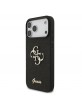 Guess iPhone 18 Pro Max Hülle Case Fixed Glitter 4G Metal Logo Schwarz