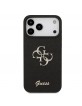 Guess iPhone 18 Pro Max Hülle Case Fixed Glitter 4G Metal Logo Schwarz