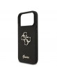 Guess iPhone 18 Pro Max Hülle Case Fixed Glitter 4G Metal Logo Schwarz