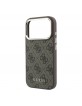 Guess iPhone 18 Pro Hülle Case 4G Metal Frame MagSafe Braun