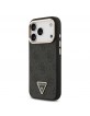 Guess iPhone 18 Pro Hülle Case 4G Strass Triangle Frame Metal MagSafe Schwarz