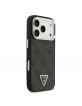 Guess iPhone 18 Pro Hülle Case 4G Strass Triangle Frame Metal MagSafe Schwarz