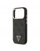 Guess iPhone 18 Pro Hülle Case 4G Strass Triangle Frame Metal MagSafe Schwarz
