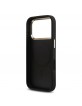 Guess iPhone 18 Pro Hülle Case 4G Strass Triangle Frame Metal MagSafe Schwarz