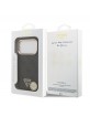 Guess iPhone 18 Pro Hülle Case 4G Strass Triangle Frame Metal MagSafe Schwarz