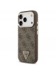 Guess iPhone 18 Pro Hülle Case 4G Strass Triangle Frame Metal MagSafe Braun