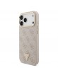 Guess iPhone 18 Pro Max Hülle Case 4G Strass Triangle Frame Metal MagSafe Rosa