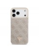 Guess iPhone 18 Pro Max Hülle Case 4G Strass Triangle Frame Metal MagSafe Rosa