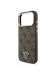 Guess iPhone 18 Pro Max Hülle Case 4G Strass Triangle Frame Metal MagSafe Braun