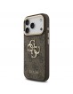 Guess iPhone 18 Pro Case 4G Metal Logo + Frame Brown