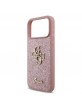Guess iPhone 18 Pro Max Hülle Case Fixed Glitter 4G Metal Logo Pink