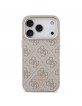 Guess iPhone 18 Pro Hülle Case 4G Strass Triangle Frame Metal MagSafe Rosa