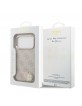 Guess iPhone 18 Pro Hülle Case 4G Strass Triangle Frame Metal MagSafe Rosa