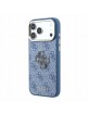 Guess iPhone 18 Pro Hülle Case 4G Frame Metal Resin Big Logo Blau