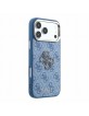 Guess iPhone 18 Pro Hülle Case 4G Frame Metal Resin Big Logo Blau