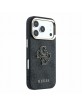 Guess iPhone 18 Pro Case 4G Frame Metal Resin Big Logo Black