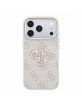 Guess iPhone 18 Pro Hülle Case 4G Frame Metal Resin Big Logo Rosa