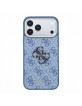 Guess iPhone 18 Pro Max Case 4G Frame Metal Resin Big Logo Blue
