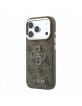 Guess iPhone 18 Pro Max Case 4G Frame Metal Resin Big Logo Brown