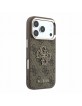 Guess iPhone 18 Pro Max Case 4G Frame Metal Resin Big Logo Brown
