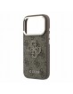 Guess iPhone 18 Pro Max Case 4G Frame Metal Resin Big Logo Brown