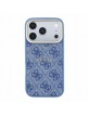 Guess iPhone 18 Pro Hülle Case 4G Metal Frame Embossed MagSafe Blau