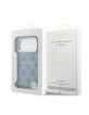 Guess iPhone 18 Pro Hülle Case 4G Metal Frame Embossed MagSafe Blau