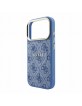 Guess iPhone 18 Pro Max Hülle Case 4G Metal Frame Embossed MagSafe Blau